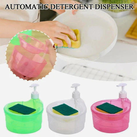 2 in 1 Liquid soap Dispenser with Pump and Free Sponge