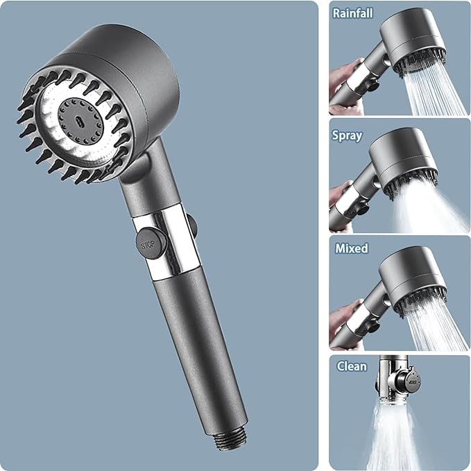 High Pressure Shower Head with 3 Spray Modes